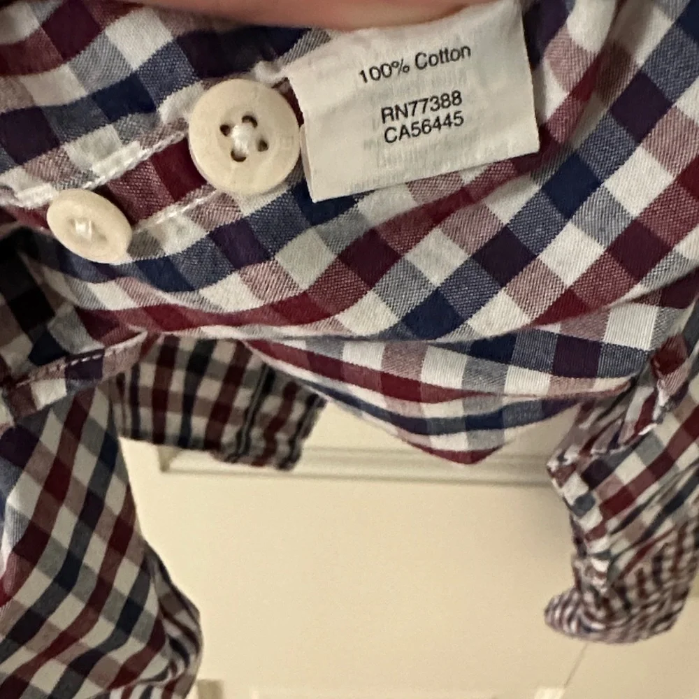 J. Crew Men's Checkered Button Down Shirt - Red and Navy
